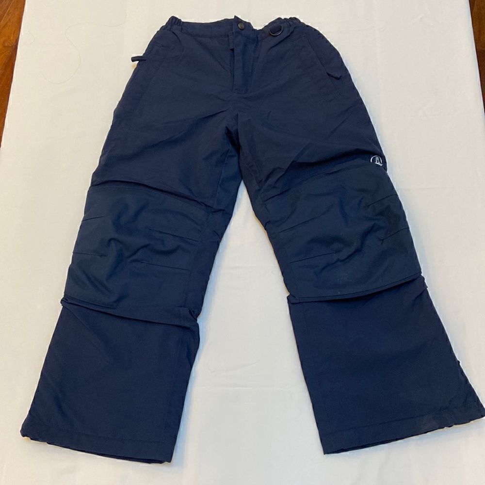 Lands' End Blue Squall Snow Pants Iron Knee Grow-a-Long Size 8